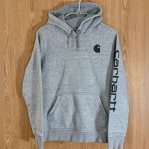 Carhartt Heather Gray Speckled Relaxed Fit Logo Hoodie Sweatshirt